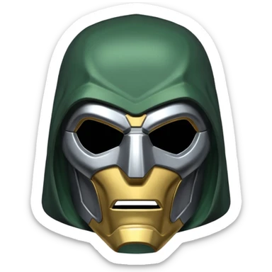 Doctor Doom silver mask sticker