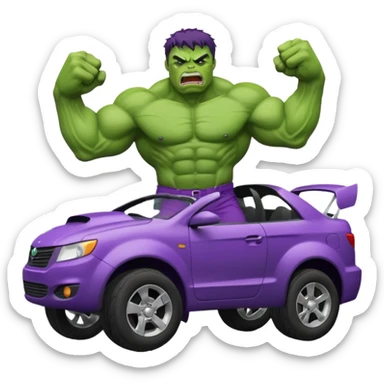 Hulk smashing a car sticker