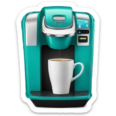 Realistic turquoise keurig coffee machine sticker