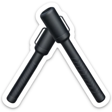 two police batons with grip sticker