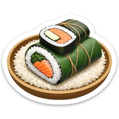 김밥 위에 연어 스시 없이 sticker