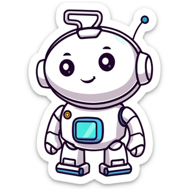 cute GIR robot from Invader Zim with big eyes and happy smile sticker