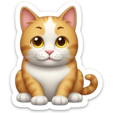 Lazy cat with fat legs sticker