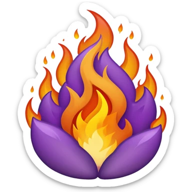 plain purple no orange color fire sticker
