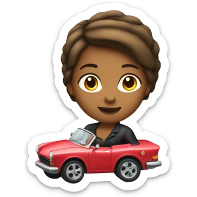 Girl driving a car with top down  sticker