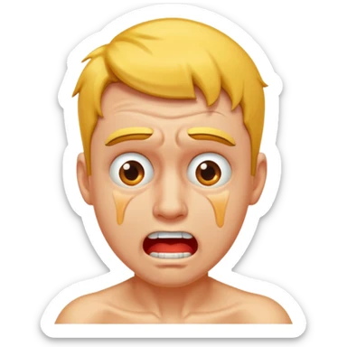 Submissive in pain male sticker