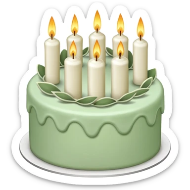 Sage green birthday sticker