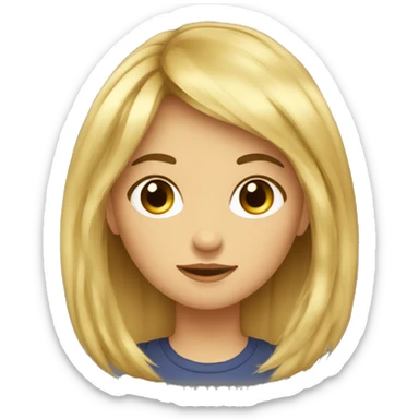 fille au cheveux brin d environ 13ans avec une frange  sticker