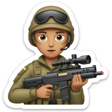 Sniper with laser sticker