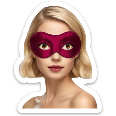 Bordeaux red silk eye mask sticker