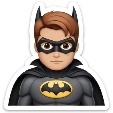 Guy in Batman outfit make his skin tone cinnamon sticker