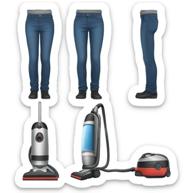 Vacuums wearing pants  sticker