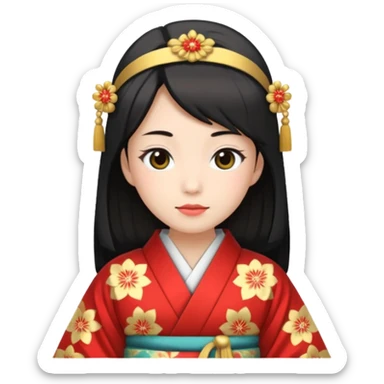 Japanese Princess with in ceremonial robe kimono sticker
