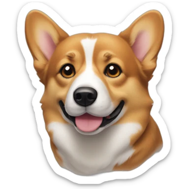 black and tan corgi face sticker