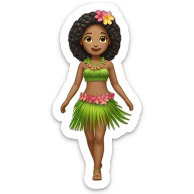 hula girl dolls sticker