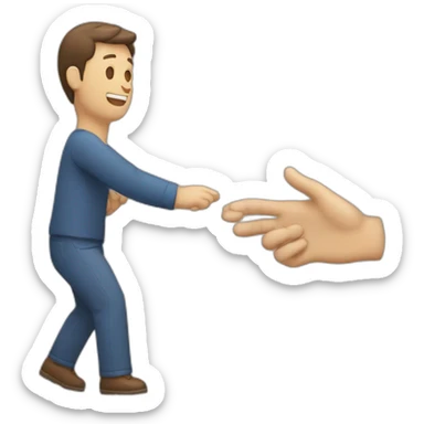 Una mano golpeando con la palma a otra mano sticker