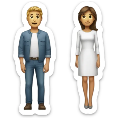 femme a genoux devant homme sticker