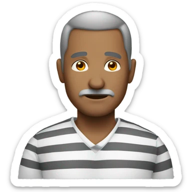 a middle-aged prisoner sticker
