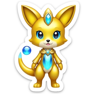 Shiny Chibi Anthro Sona Fakemon-Spectrobe Full Body sticker