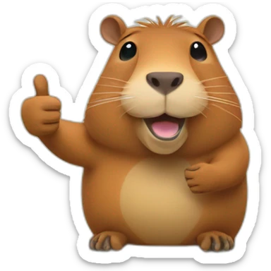 Thumbs up capybara sticker