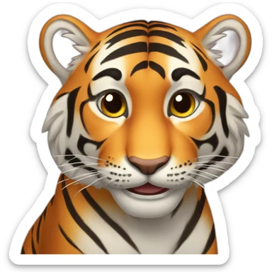smiling tiger sticker