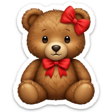 huge tedy bear with  bow sticker