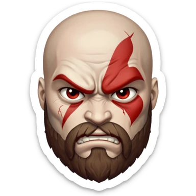 Visage de Kratos du jeu PlayStation sticker