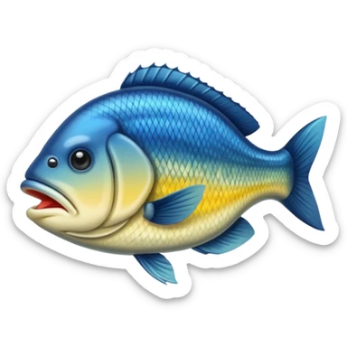 curved bass fish sticker