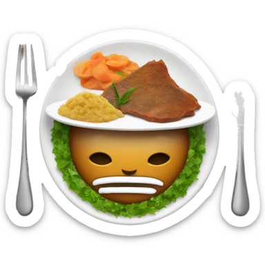 Idily on a plate with sambar sticker