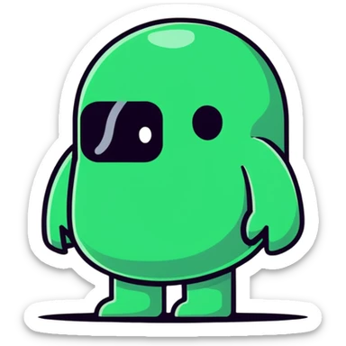 Among Us imposter character looking suspicious sticker