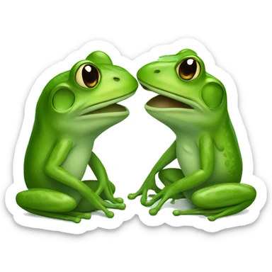 Two frogs kissing each other sticker