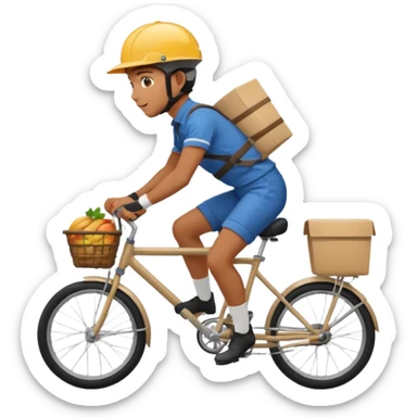 bike food delivery person sticker