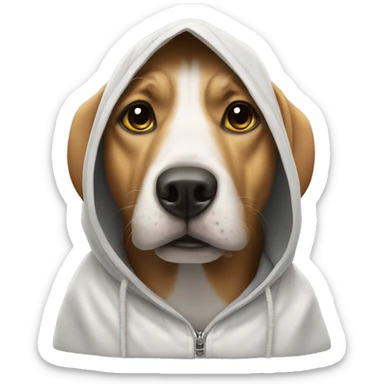 Dog wear a hood sticker