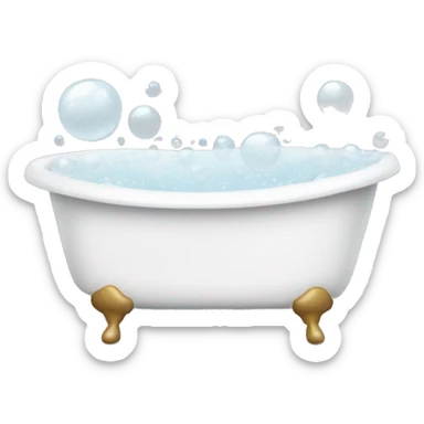 bath tub filled with white bubbles sticker