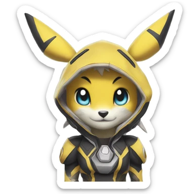 Anthro Metabee, Medabee, Renamon, Pikachu Zeraora sticker