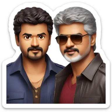 thalapathy vijay and ajith kumar sticker