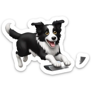 border collie jumping anvil sticker