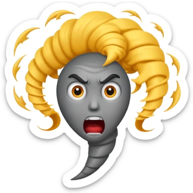 tornado with feary expression  sticker
