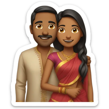 indian people in relationship sticker