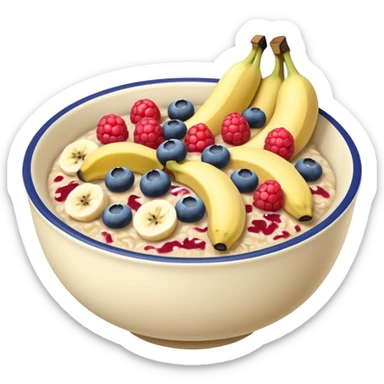 oatmeal with berries and bananas sticker