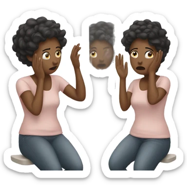 a woman who worries in the mirror sticker