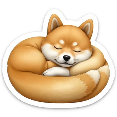 Sleeping shiba inu shaped like a cylinder  sticker