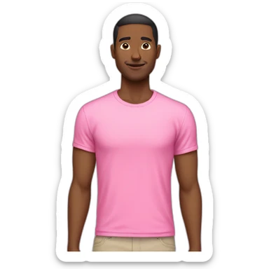 A men dressing a pink t shirt  sticker