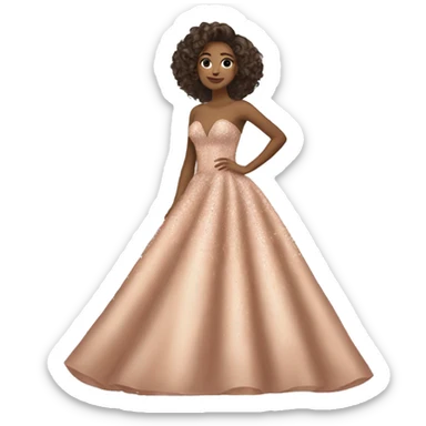 Rose gold quince dress  sticker