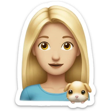 Blonde girl with a hamster sticker
