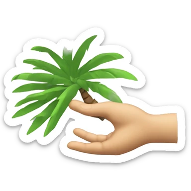 Generate a side view of the palm sticker