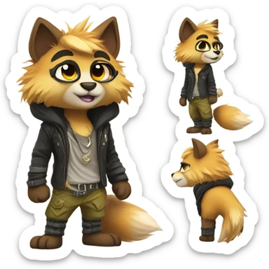 Anthro Fursona Furry Edgy Cool Cute Full body sticker