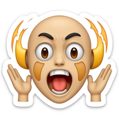 Someone screaming as loud as they can, make it skin color and no other stuff on it sticker