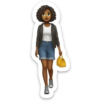 girl walking in new york sticker