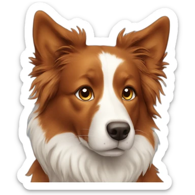 brown border collie dog and siberian ginger cat sticker